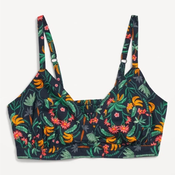 Old Navy Women’s Cross-Front Poplin Smocked Bralette Top Size XL - Picture 3 of 8